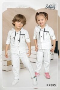 Happy Hooded Sibling Utility Set – Premium Cotton Cargo Coord Set