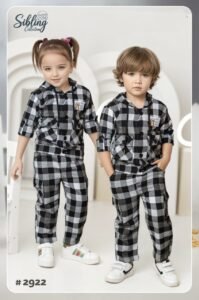 Happy Hooded Sibling Utility Set Premium Cotton Cargo Coord Set